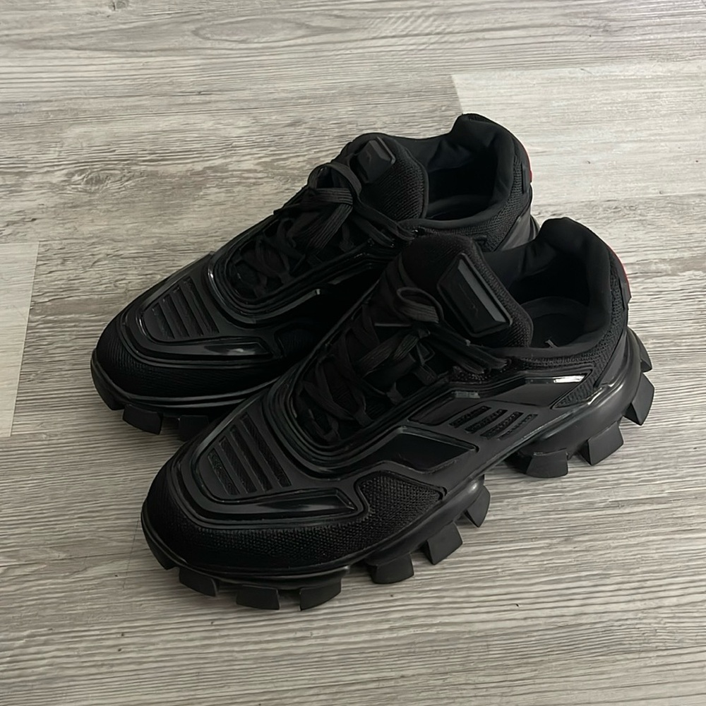 Prada Black Chunky Sneakers with Textured Sole